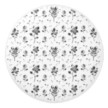 Padrão Floral Flores Pretas E Brancas