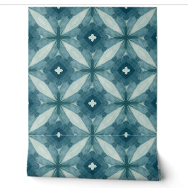 Padrão Floral Geométrico Azul