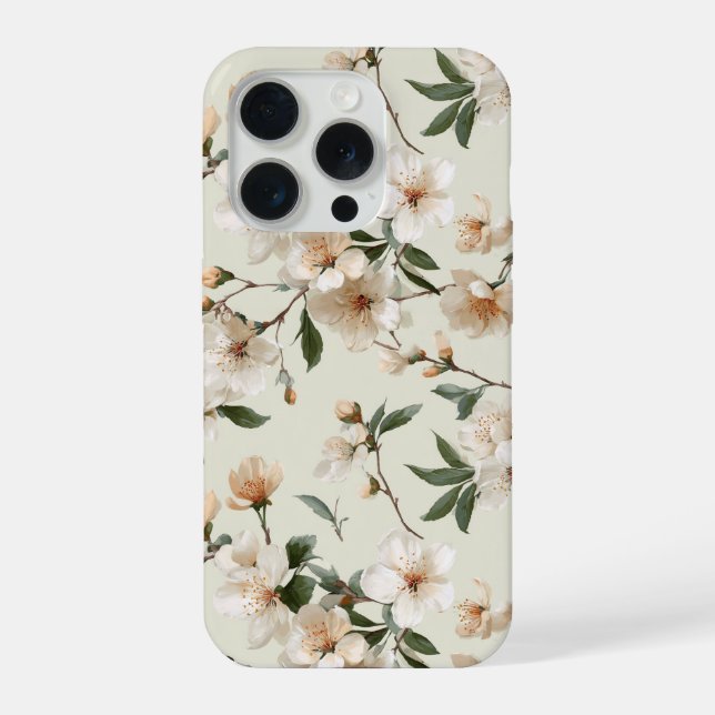 Padrão Floral Marfim de Flor de Pessegueiro Macio (Verso)