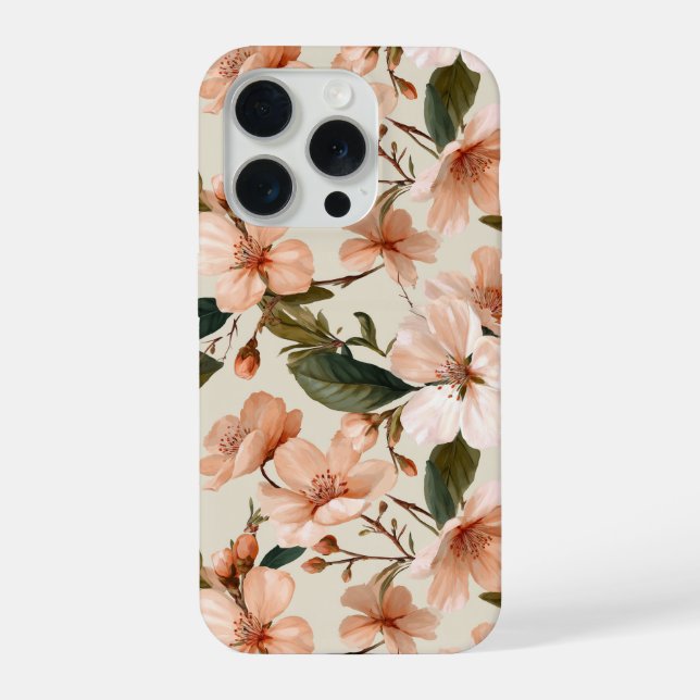 Padrão Floral Marfim de Flor de Pessegueiro Suave (Verso)