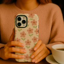 Padrão Floral Mínimo Estético Pastel