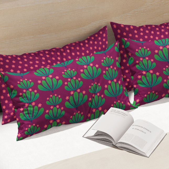 Padrão Floral Moderno em Roxo e Verde de Amor-Perf (Criador carregado)