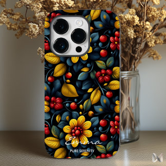 Padrão Floral Moderno Khokhloma - Ousado e Elegant