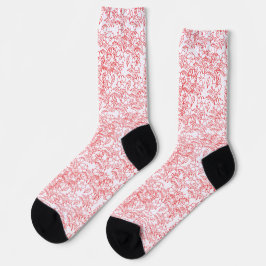 Padrão floral na moda Vermelho em branco