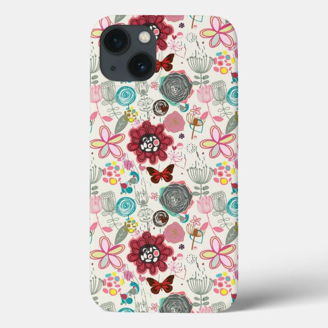 Padrão floral no estilo retrô 5 (Verso)