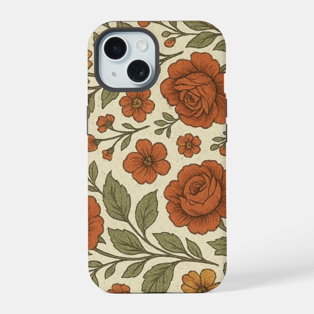 Padrão Floral Outono Vintage – Botânica Rústica (Verso)
