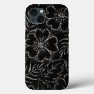 Padrão Floral Preto e Branco