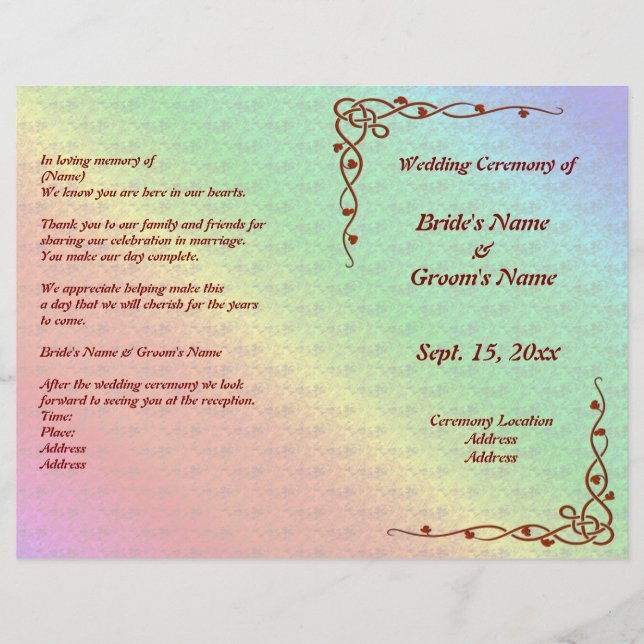 Padrão Floral Programa de Casamento de outono do R (Frente)