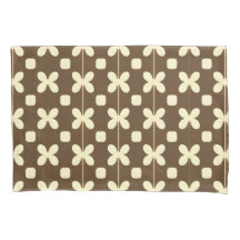 Padrão Floral Retro com Marrom e Bege