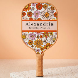 Padrão Floral Retro dos Anos 70 Nome Personalizado