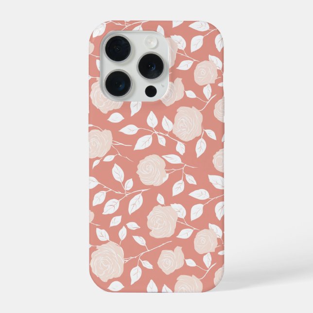 Padrão Floral Rosa Branco Pastel Minimalista (Verso)
