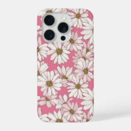 Padrão Floral Rosa Desenhado à Mão com Flor de Mar