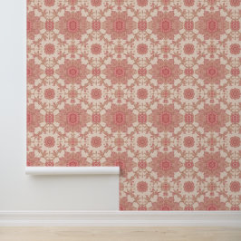 Padrão Floral Rosa e Creme