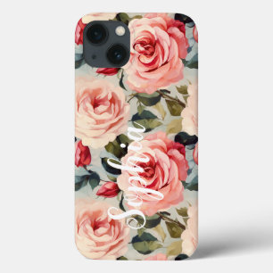 Padrão Floral Rosa E Rosa vermelha
