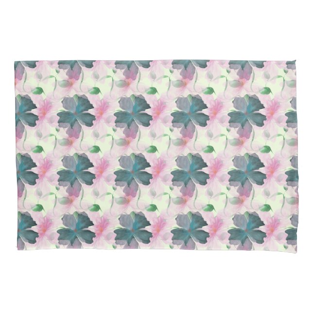 Padrão Floral Rosa em Aquarela Suave (Frente)