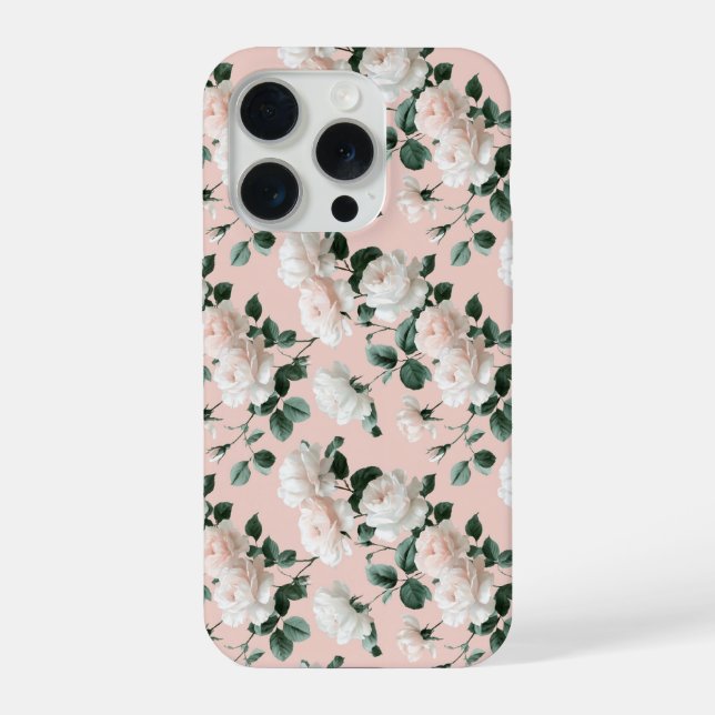 Padrão Floral Rosa Macio Delicado Branco (Verso)