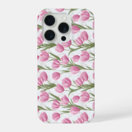 Padrão Floral Rosa Moderno de Tulipa Branca
