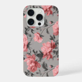Padrão Floral Rosa Po dusty Romântico Cinza
