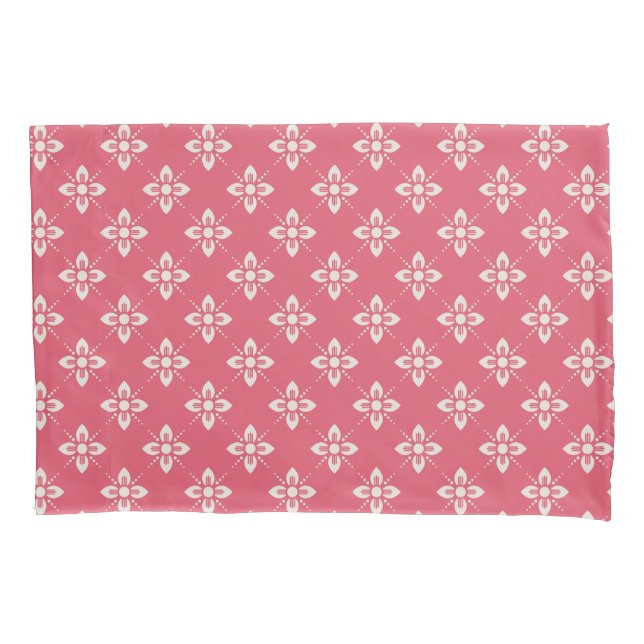 Padrão Floral Rosa Vibrante com Flores Geométricas (Frente-Esquerda)