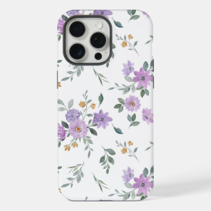 Padrão floral roxo aquarela
