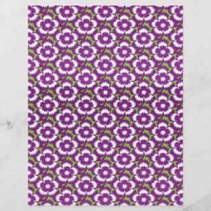 Padrão floral roxo de Vintage Dianthus Barbatus