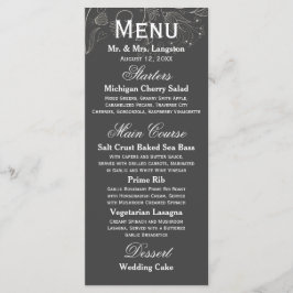 Padrão Floral Tulipa Cinza/Branco - Menu de Recepç