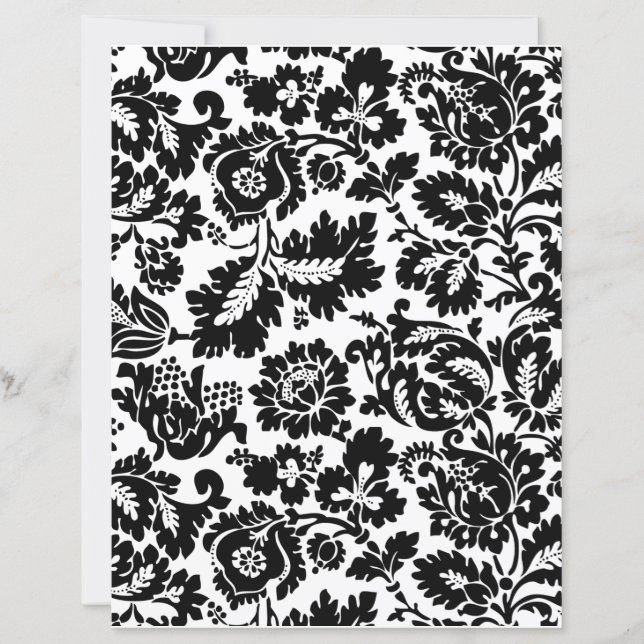 Padrão Floral Veneziano Preto e Branco de William  (Frente)