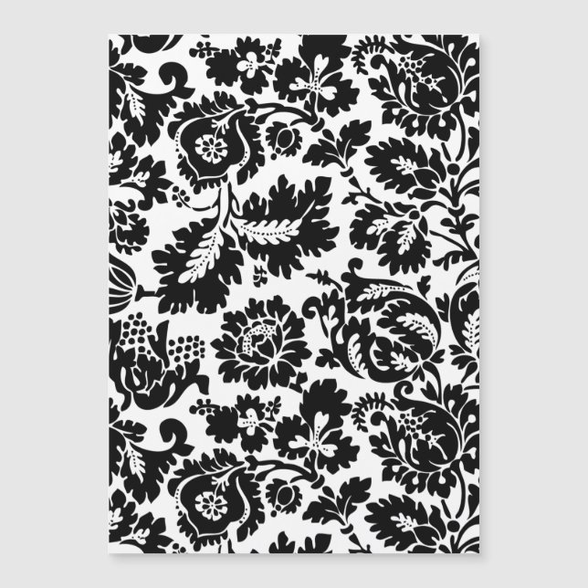 Padrão Floral Veneziano Preto e Branco de William  (Frente)