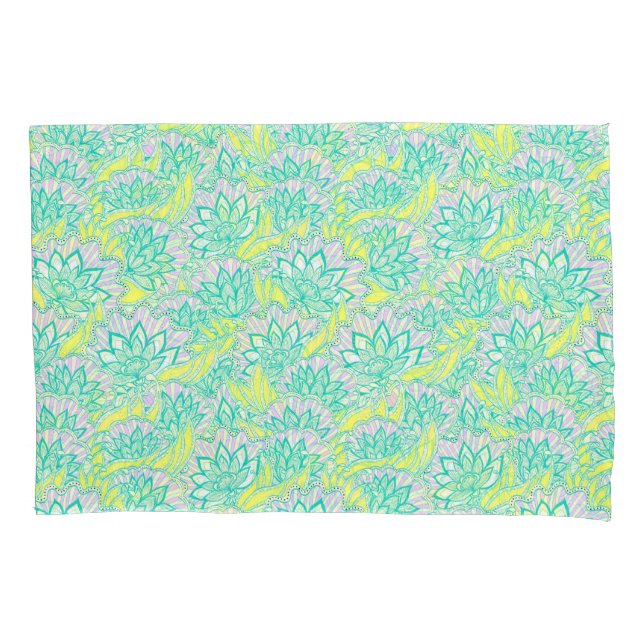 Padrão floral verde-amarelo (Frente-Esquerda)