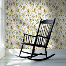 Padrão Floral Verde Amarelo de Cottagecore Fairies