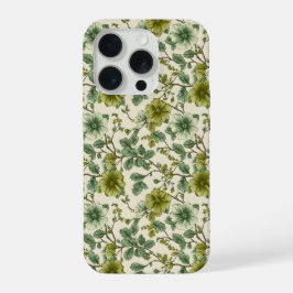 Padrão Floral Verde Botânico Creme