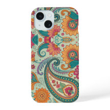 Padrão Floral verde claro Paisley Boho Vibrante  
