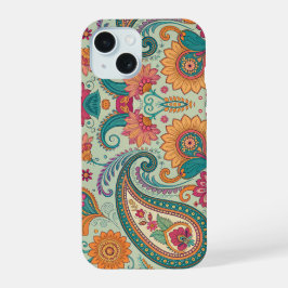 Padrão Floral verde claro Paisley Boho Vibrante