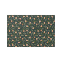 Padrão Floral Verde Escuro de Aquarela Delicada e