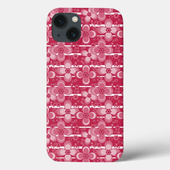 Padrão floral vermelho e branco (Verso)