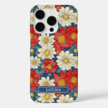 Padrão Floral Vermelho Japonês Monogramado