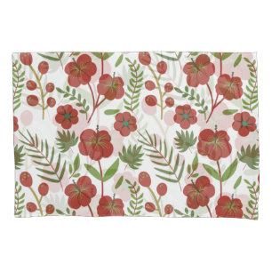 Padrão floral vermelho sem costura sobre fundo bra