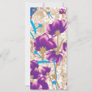 Padrão floral vibrante com púrpura e azul f