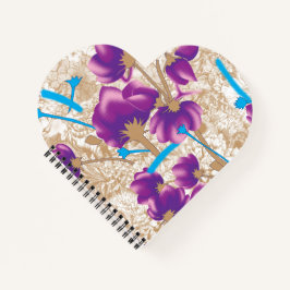 Padrão floral vibrante com púrpura e azul f