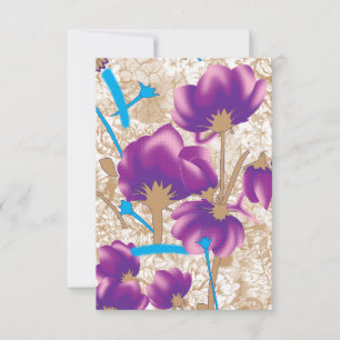 Padrão floral vibrante com púrpura e azul f