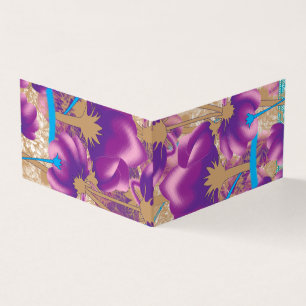 Padrão floral vibrante com púrpura e azul f