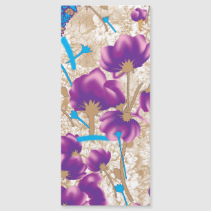 Padrão floral vibrante com púrpura e azul f