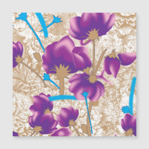Padrão floral vibrante com púrpura e azul f