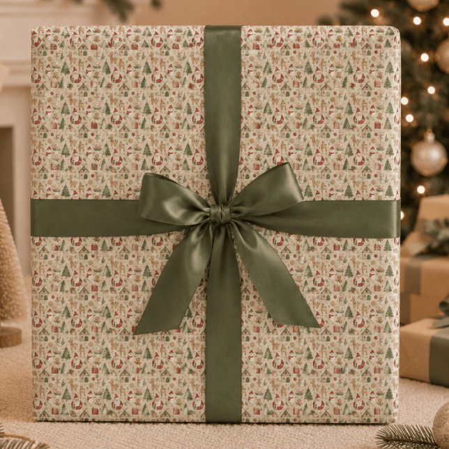 Padrão Fofo de Natal | Papel de Embrulho de Festa (Criador carregado)