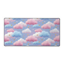 Padrão Fofo de Nuvens no Céu Pastel Kawaii