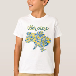 Padrão folclórico e digitação ucraniana T-Shirt