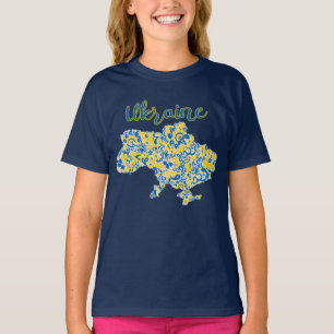 Padrão folclórico e digitação ucraniana T-Shirt