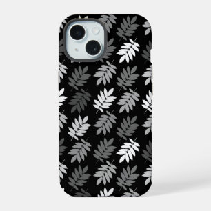 Padrão Folha de Idoso Preto Branco Cinza