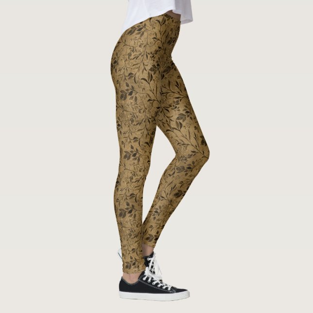 Padrão Folha Moderno Grunge - Leggings (Direita)