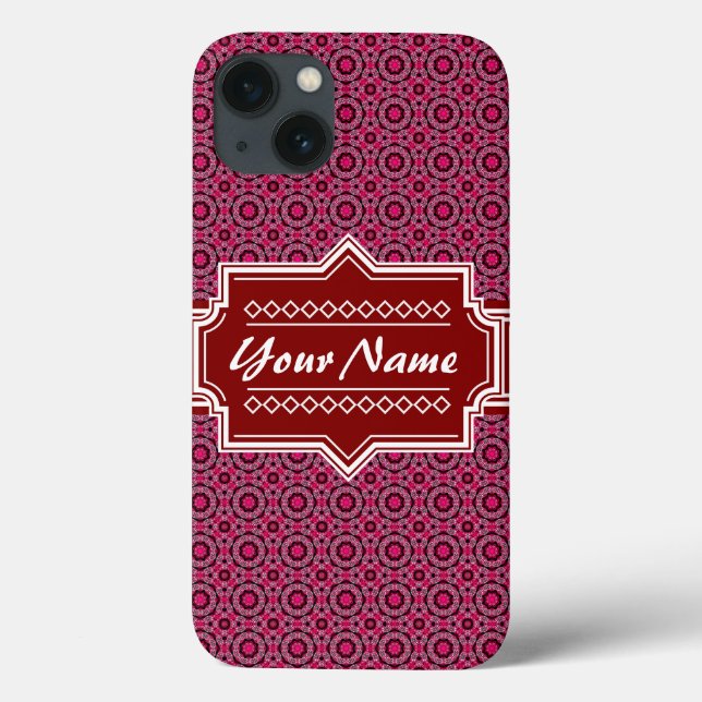 Padrão Geométrico Abstrato Vermelho Personalizado (Verso)
